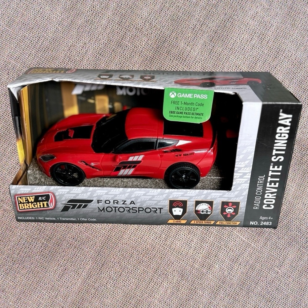 New Bright Forza Motorsport RC Corvette Stingray Unisex OS Red Turbo No. 2483